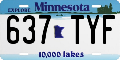 MN license plate 637TYF