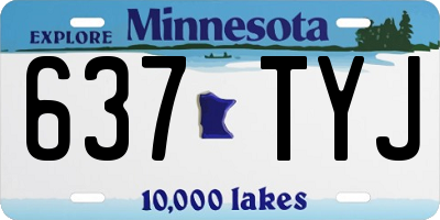 MN license plate 637TYJ