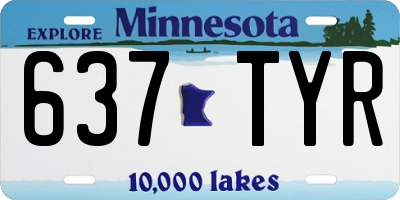 MN license plate 637TYR