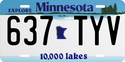 MN license plate 637TYV