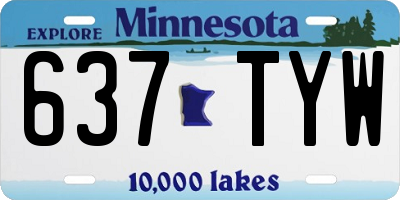MN license plate 637TYW