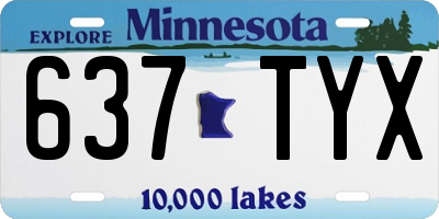 MN license plate 637TYX