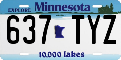 MN license plate 637TYZ