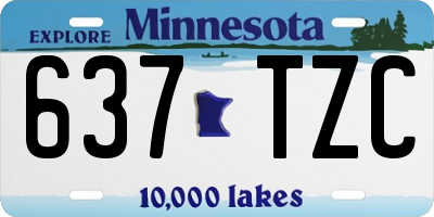 MN license plate 637TZC