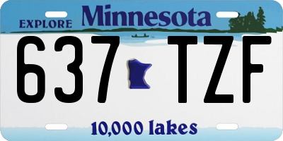 MN license plate 637TZF