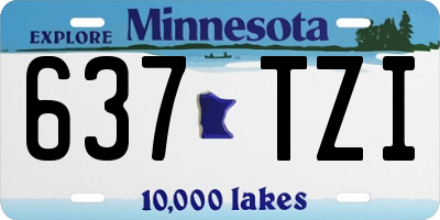 MN license plate 637TZI