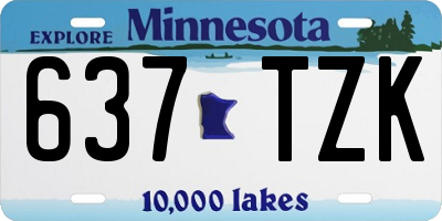 MN license plate 637TZK