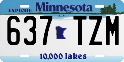 MN license plate 637TZM