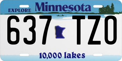 MN license plate 637TZO