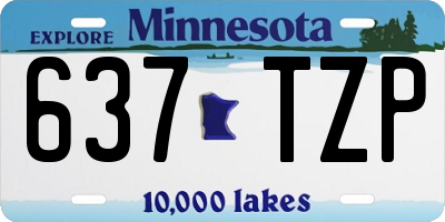 MN license plate 637TZP