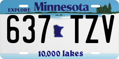 MN license plate 637TZV