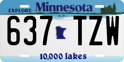 MN license plate 637TZW