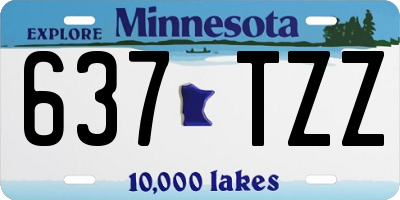MN license plate 637TZZ