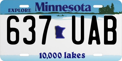 MN license plate 637UAB