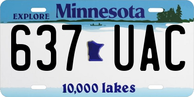 MN license plate 637UAC