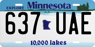 MN license plate 637UAE
