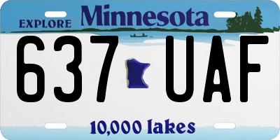 MN license plate 637UAF