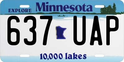 MN license plate 637UAP