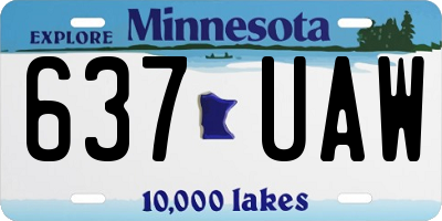 MN license plate 637UAW