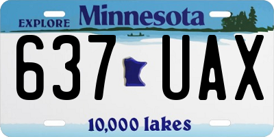MN license plate 637UAX