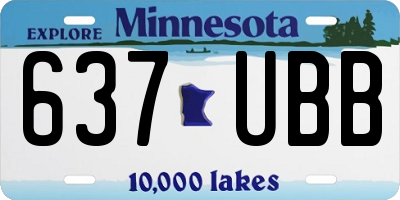 MN license plate 637UBB