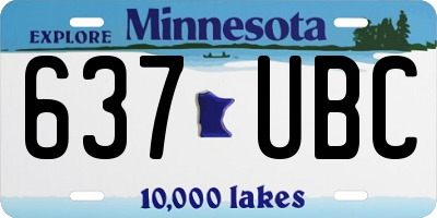 MN license plate 637UBC