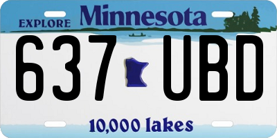 MN license plate 637UBD