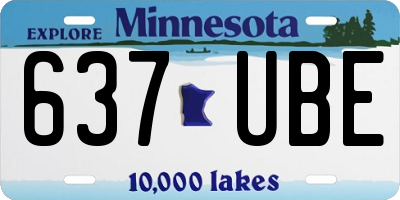 MN license plate 637UBE