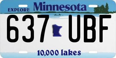 MN license plate 637UBF