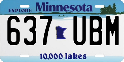 MN license plate 637UBM