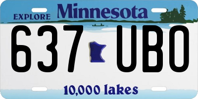 MN license plate 637UBO