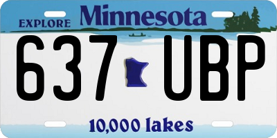 MN license plate 637UBP