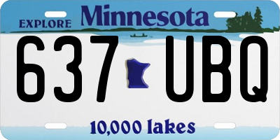 MN license plate 637UBQ