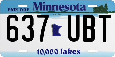 MN license plate 637UBT