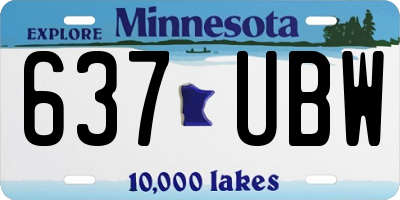 MN license plate 637UBW