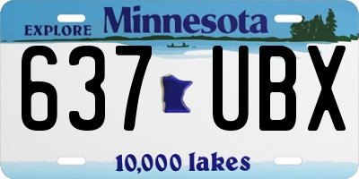 MN license plate 637UBX