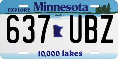 MN license plate 637UBZ