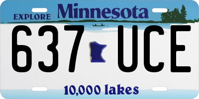 MN license plate 637UCE