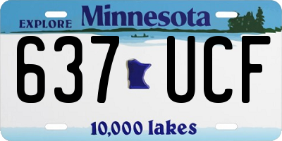 MN license plate 637UCF