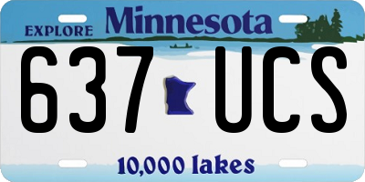 MN license plate 637UCS