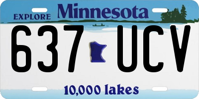 MN license plate 637UCV