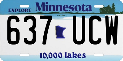 MN license plate 637UCW