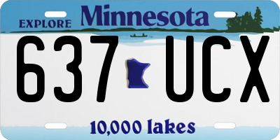 MN license plate 637UCX