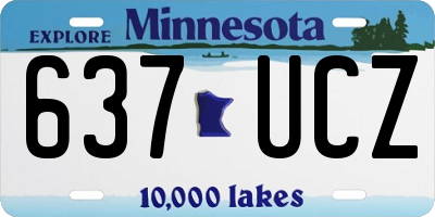 MN license plate 637UCZ