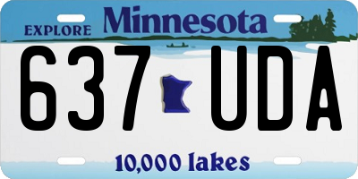 MN license plate 637UDA