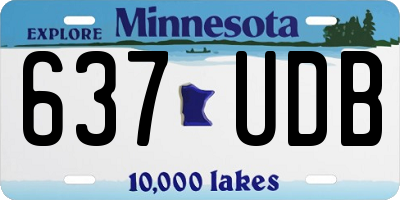 MN license plate 637UDB