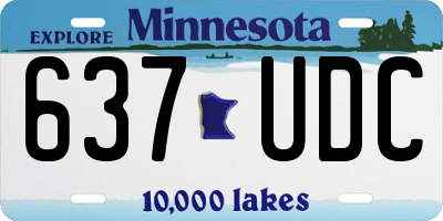 MN license plate 637UDC