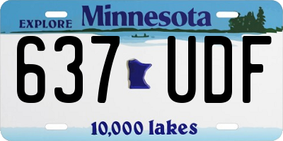 MN license plate 637UDF