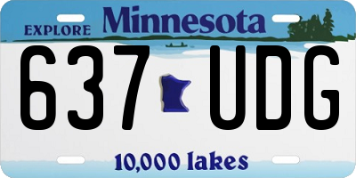 MN license plate 637UDG