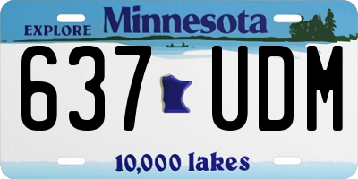MN license plate 637UDM